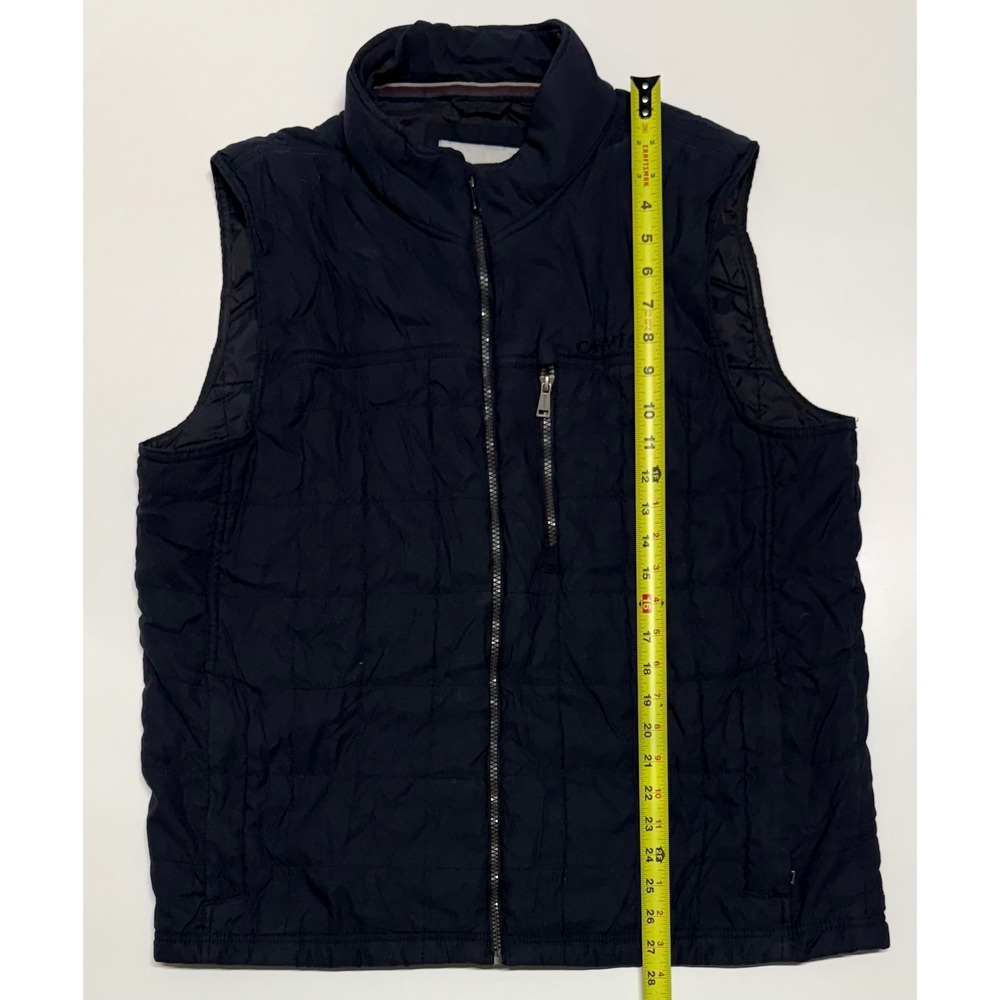 Orvis Classic Collection Mens Navy Blue/Black Quilted Puffer Vest Full Zip Large